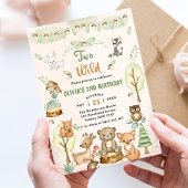 Invitation Woodland Animaux 2e fête d'anniversaire