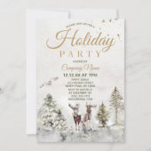 Invitation Woodland Animaux Fêtes de Noël d'entreprise (Devant)