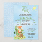 Invitation Woodland apporte un Baby shower de livre (Devant / Derrière)