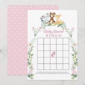 Invitation Woodland Baby shower Jeu de Bingo (Devant / Derrière)