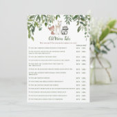 Invitation Woodland Baby shower Old Wives Tale Game (Debout devant)