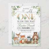 Invitation Woodland Baby shower Woodland Thème (Devant)