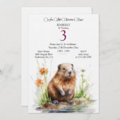 Invitation Woodland Birthday Wonder (Devant / Derrière)