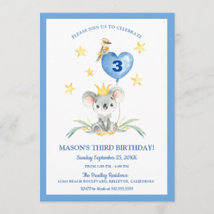 Invitation Woodland Bush Baby Koala anniversaire de enfant