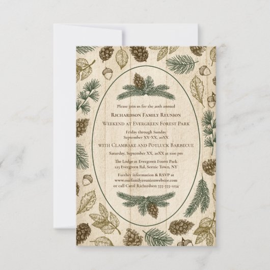 Invitation Woodland Camping Famille Réunion Jamboree BBQ (Devant)