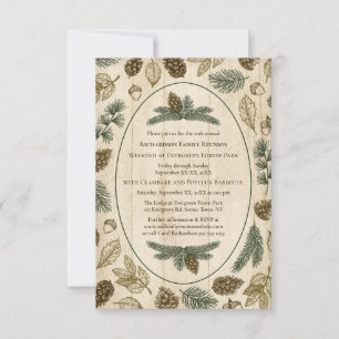 Invitation Woodland Camping Famille Réunion Jamboree BBQ