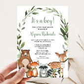 Invitation Woodland C'est un baby shower d'amis de la forêt