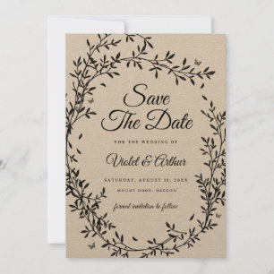 Invitation Woodland Charm Wedding Enregistrer La Date