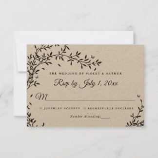 Invitation Woodland Charm Wedding RSVP