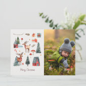Invitation Woodland Christmas Photo Card (Debout devant)