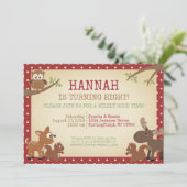 Invitation Woodland Creats Anniversaire (Debout devant)