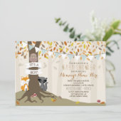 Invitation Woodland Creats Automne Baby shower d'automne - Ga (Debout devant)