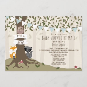 Invitation Woodland crée Baby shower par la poste - Garçon