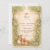 Invitation Woodland Deer Baby Shower (Devant)
