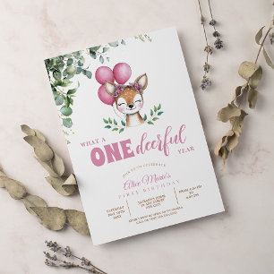 Invitation Woodland Deer Rose greenergirl Premier anniversair