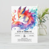 Invitation Woodland Editable Fox Anniversaire (Debout devant)