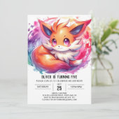 Invitation Woodland Editable Fox Anniversaire (Debout devant)