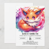 Invitation Woodland Editable Fox Anniversaire (Devant / Derrière)
