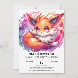Invitation Woodland Editable Fox Anniversaire
