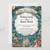 Invitation Woodland Enchanted Forest Castle Fairytale Mariage (Devant)