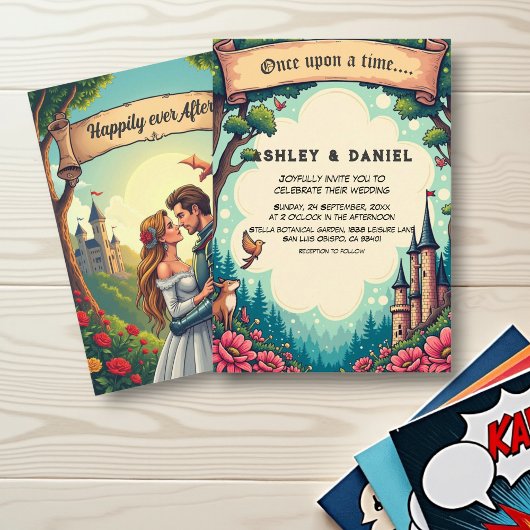 Invitation Woodland Enchanted Forest Castle Fairytale Mariage