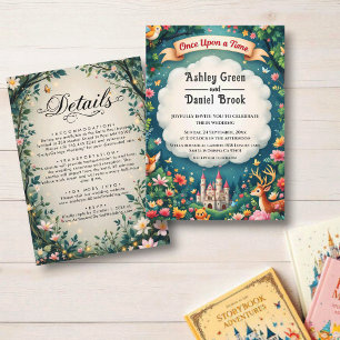 Invitation Woodland Enchanted Forest Castle Fairytale Mariage