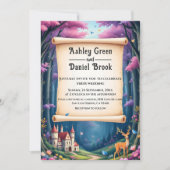Invitation Woodland Enchanted Forest Castle Fairytale Mariage (Devant)