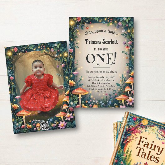 Invitation Woodland Enchanted Forest Fairytale 1st Birthday