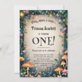 Invitation Woodland Enchanted Forest Fairytale 1st Birthday (Devant)