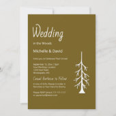 Invitation Woodland Evergreen Rustic Brown Casual Wedding (Devant)