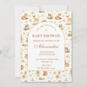 Invitation Woodland Forest Animals Baby Shower (Devant)