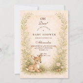 Invitation Woodland Forest Baby Shower (Devant)
