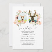 Invitation Woodland Forest Deer Boho Funny Mariage Update (Devant)
