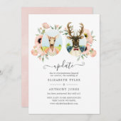 Invitation Woodland Forest Deer Boho Funny Mariage Update (Devant / Derrière)
