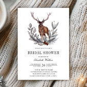 Invitation Woodland Forest Deer QR Code Fête des mariées phot