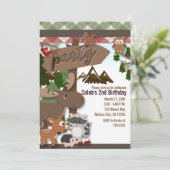 Invitation Woodland Forest Friends Anniversaire de enfant Par (Debout devant)