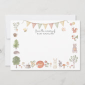 Invitation Woodland Forest Friends Nursery Note Card (Devant)