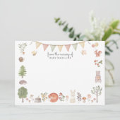 Invitation Woodland Forest Friends Nursery Note Card (Debout devant)