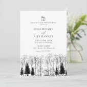 Invitation Woodland Forest Pine Tree | Rustic Casual Wedding (Debout devant)