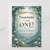 Invitation Woodland Forest Whimsal Fairytale 1er anniversaire (Devant)