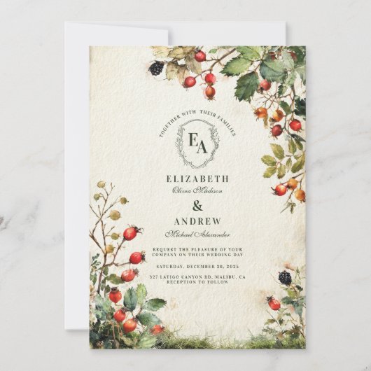 Invitation Woodland Forry Mariage (Devant)