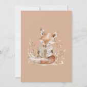 Invitation Woodland Fox Lire un livre 1er anniversaire fête (Dos)