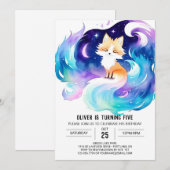 Invitation Woodland Fox Magie Anniversaire (Devant / Derrière)
