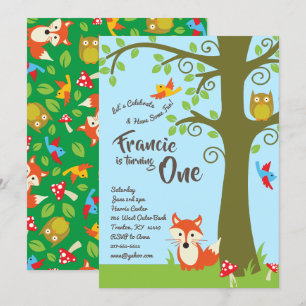 Invitation Woodland Friends Anniversaire Party