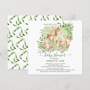 Invitation Woodland Friends Baby shower neutre pour les femme