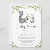 Invitation Woodland Friends Grey Squirrel Baby shower par cou (Devant)