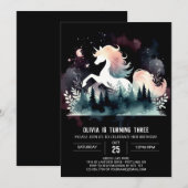 Invitation Woodland Fun Horse Anniversaire (Devant / Derrière)