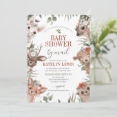 Invitation Woodland Greenery Baby shower par courrier (Debout devant)