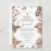 Invitation Woodland Greenery Baby shower par courrier (Devant)