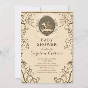 Invitation Woodland Hérisson Boys Storybook Baby shower